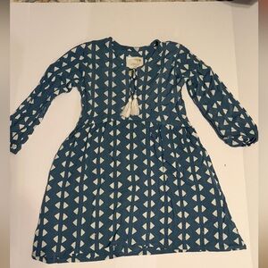 Joyous and Free Stylish Blue and White Girls Long Sleeve Size 5